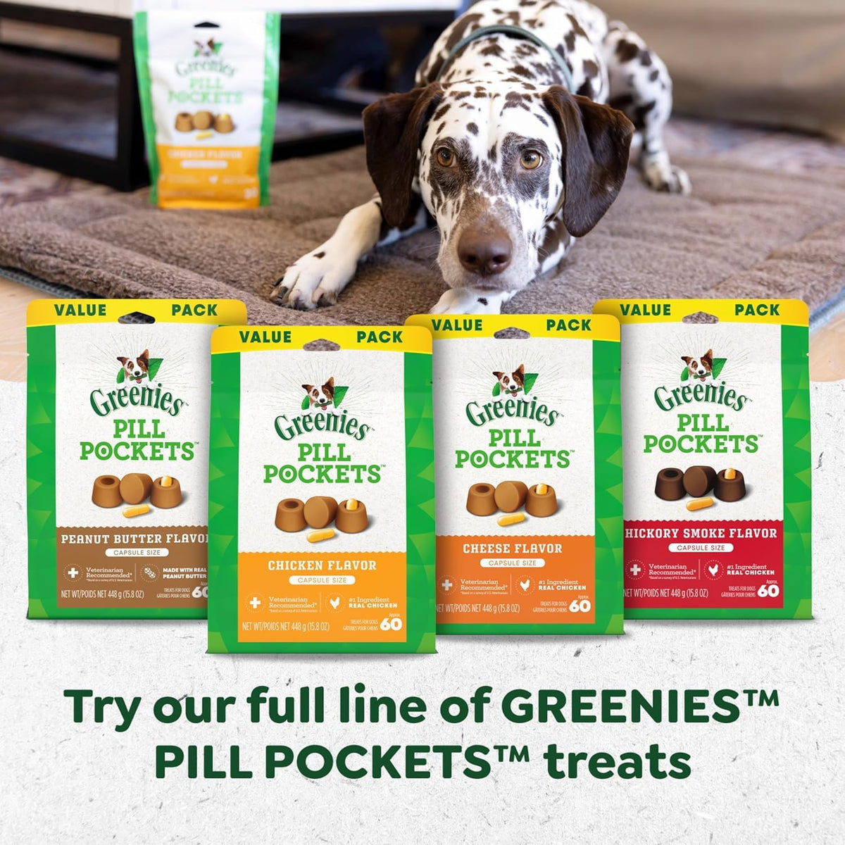Chicken Flavor Capsule Treats for Dogs 15.8-Ounce 3 Pack V4014