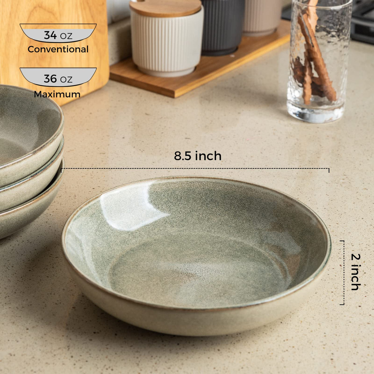 Ceramic Pasta Bowls Set of 4 B9025