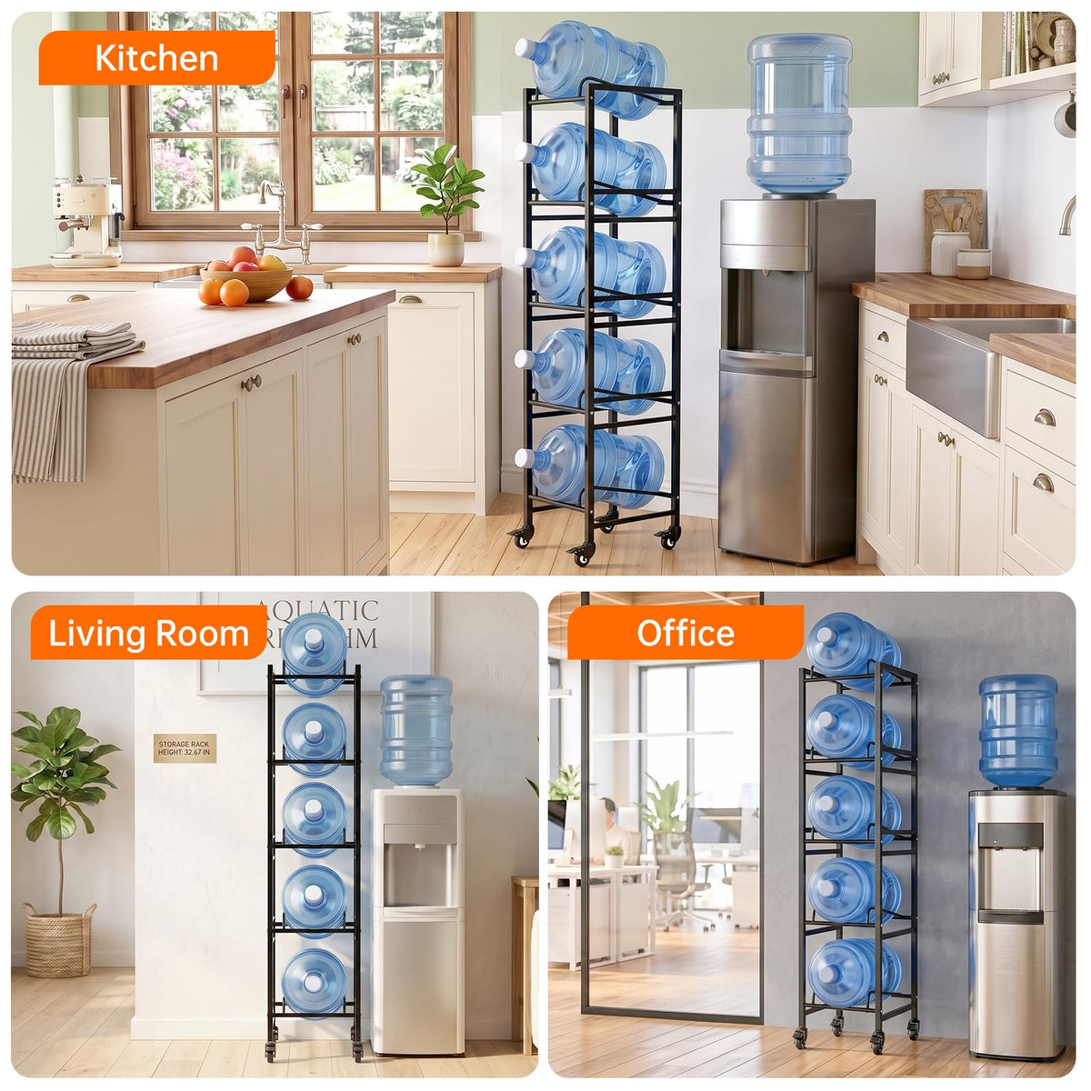 5 Gallon Water Jug Holder with 4 Locking Casters Q4284
