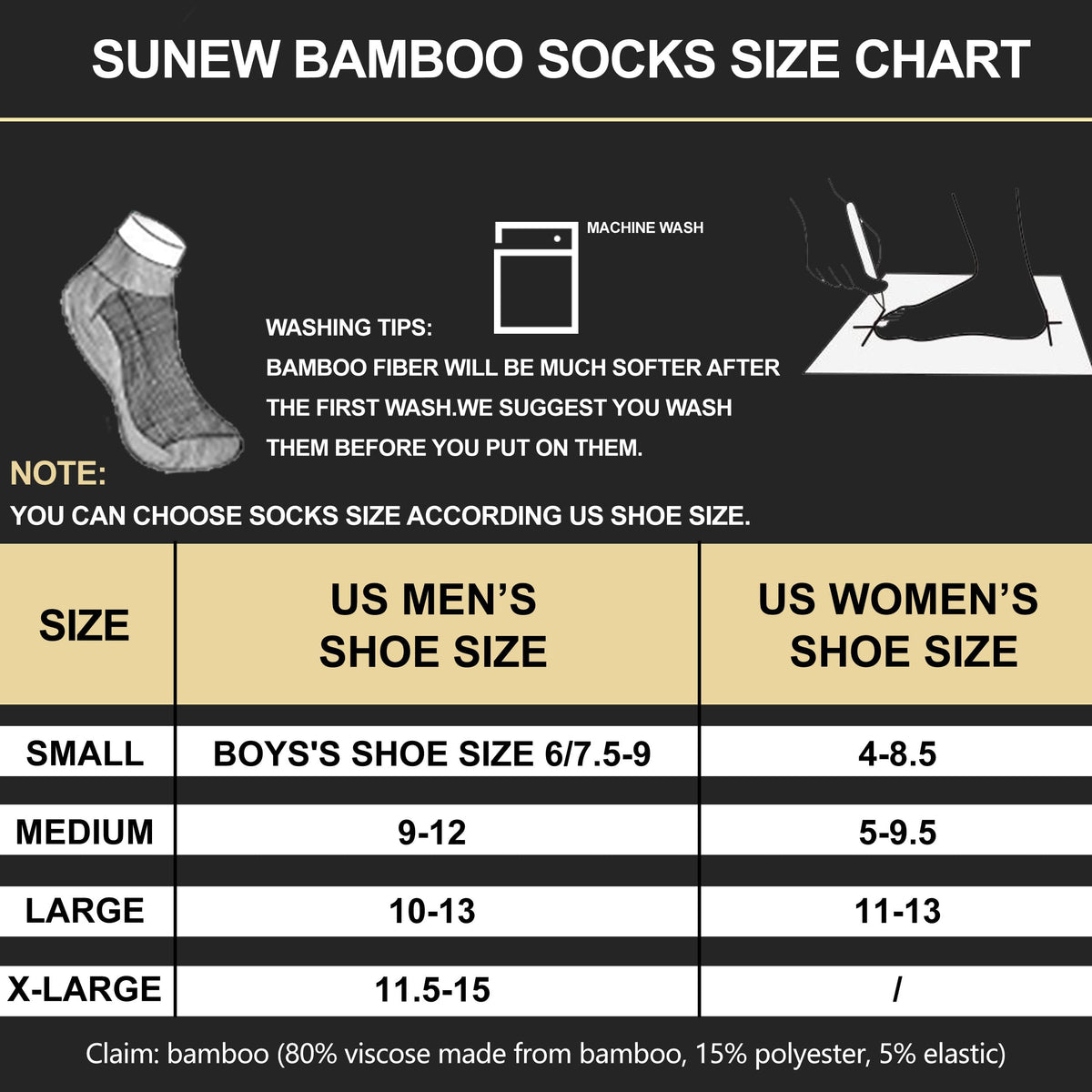 6 Pairs Viscose Bamboo Cushioned Ankle Socks B2246