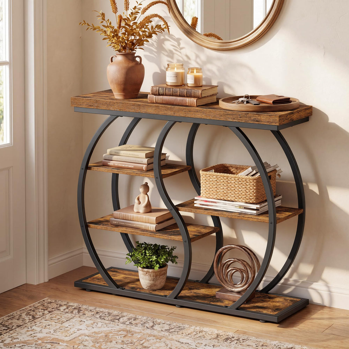 39.4 Inchs 5-Tier Narrow Console Table B273