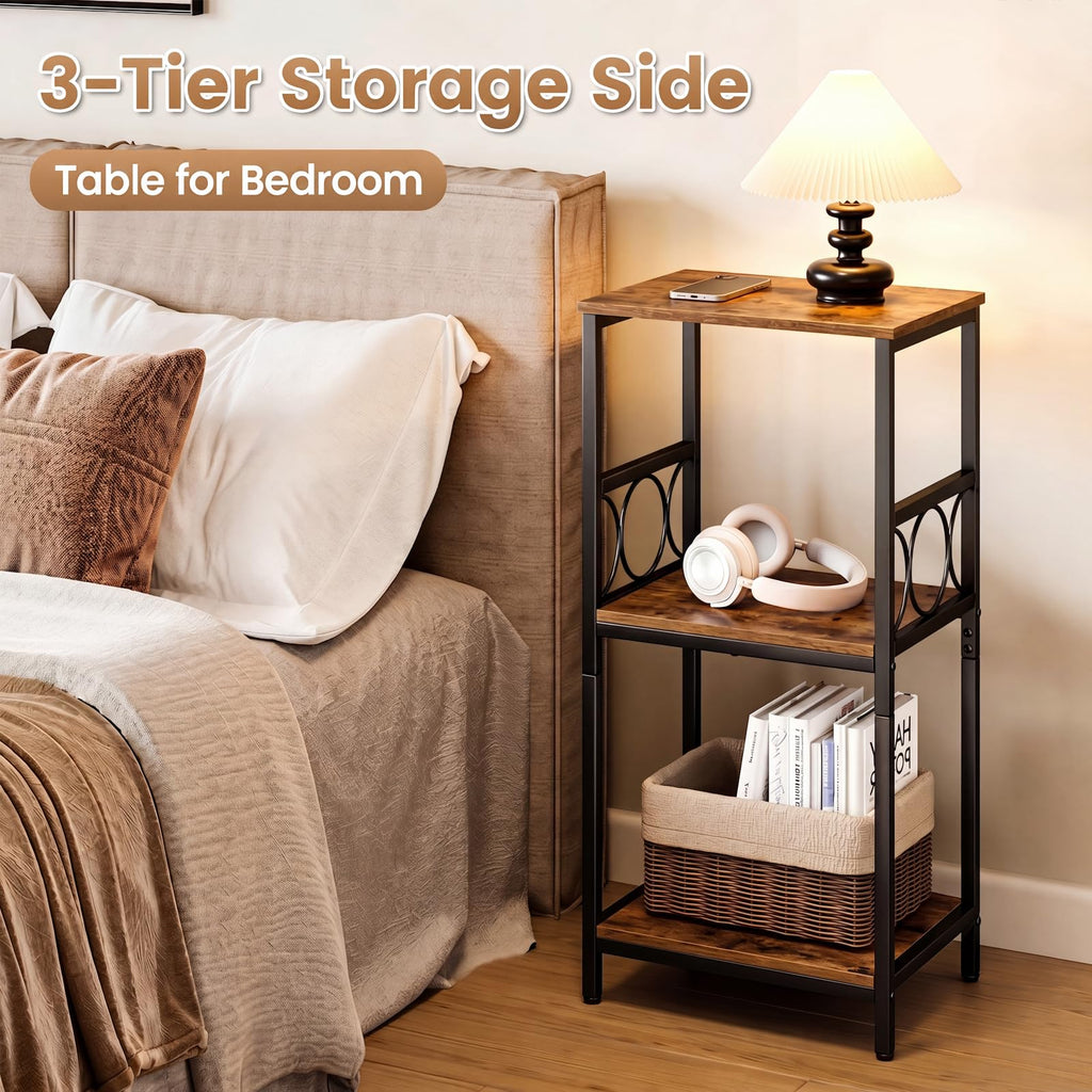 3-Tier Side Table with Adjustable Shelf G845