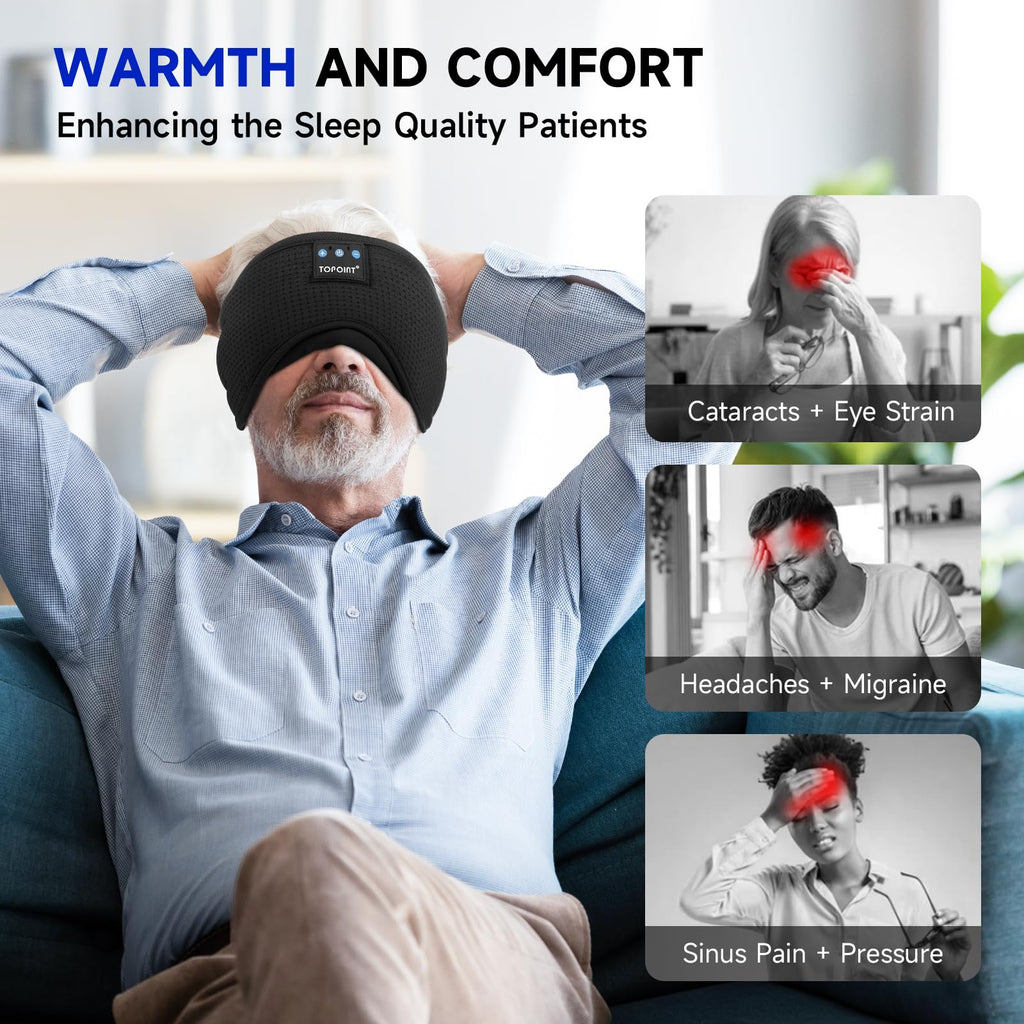 Cotton Sleep Mask Headphones Bluetooth Wireless with Microphone K379059