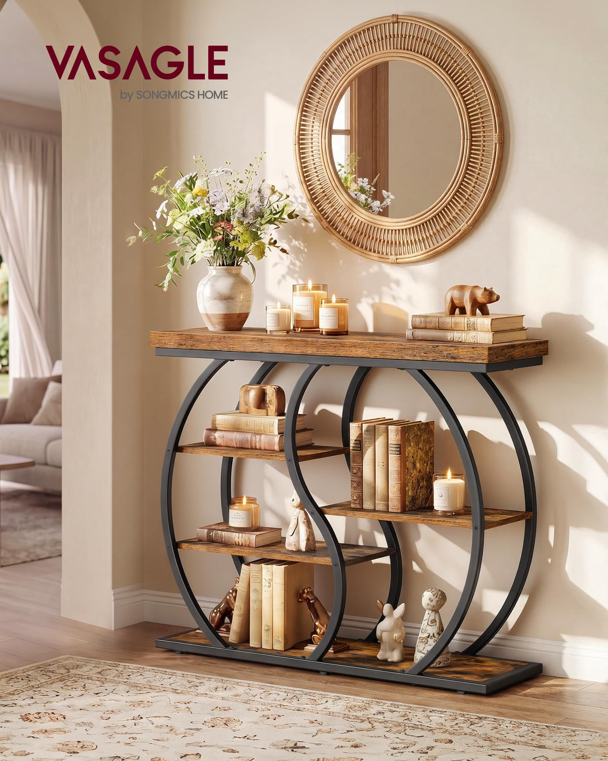 39.4 Inchs 5-Tier Narrow Console Table B273