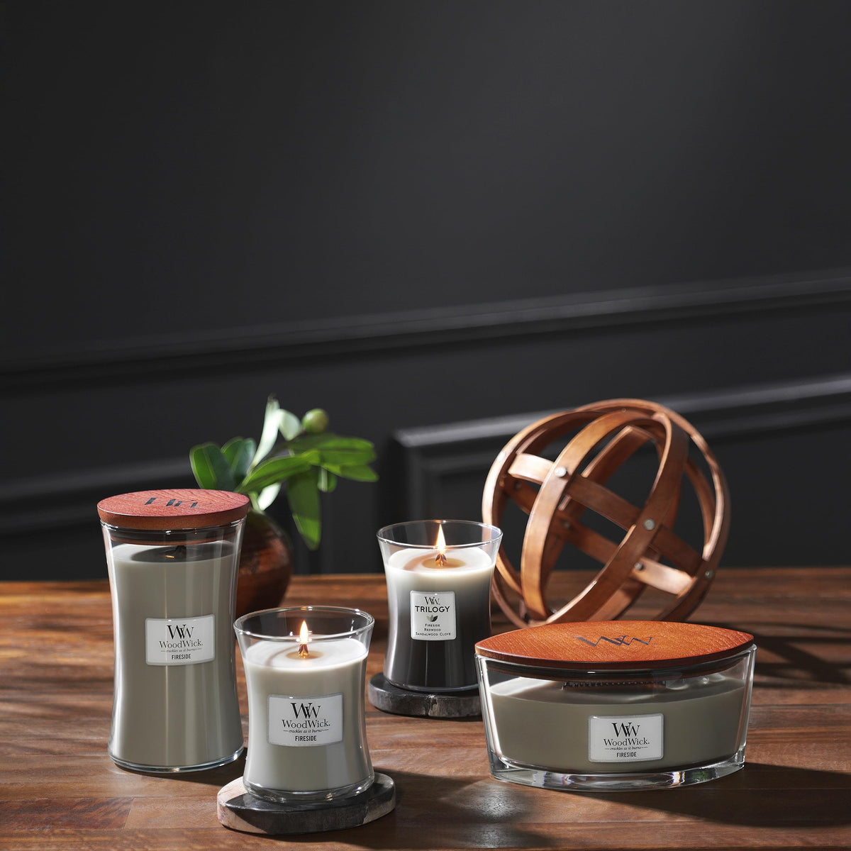 Scented Trilogy Candle with Crackling Wick B86044