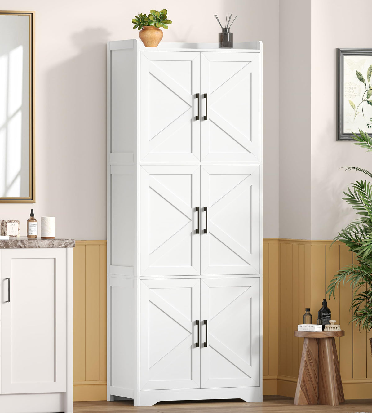60.2''H Tall Bathroom Storage Cabinet with 6 Door N50340