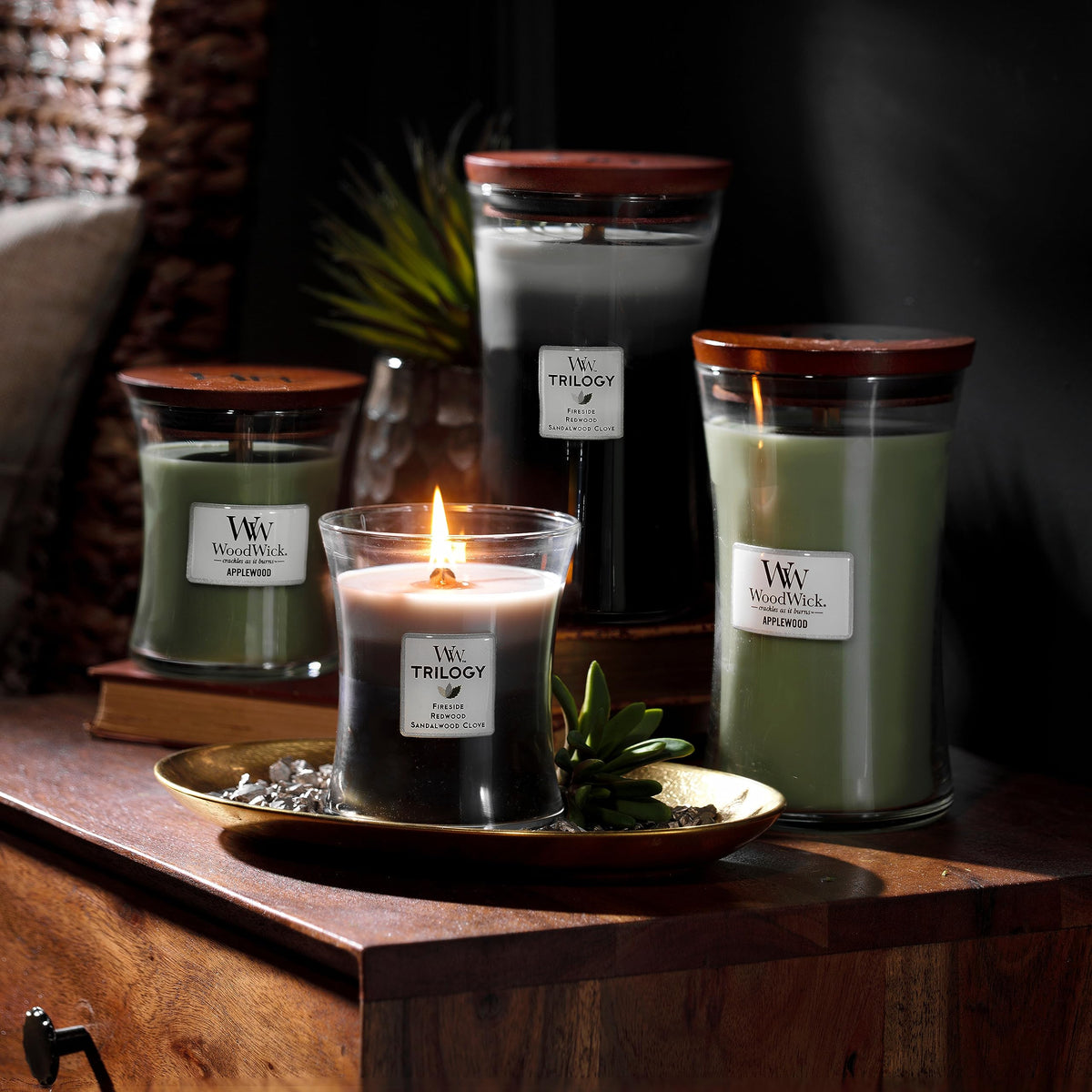 Scented Trilogy Candle with Crackling Wick B86044