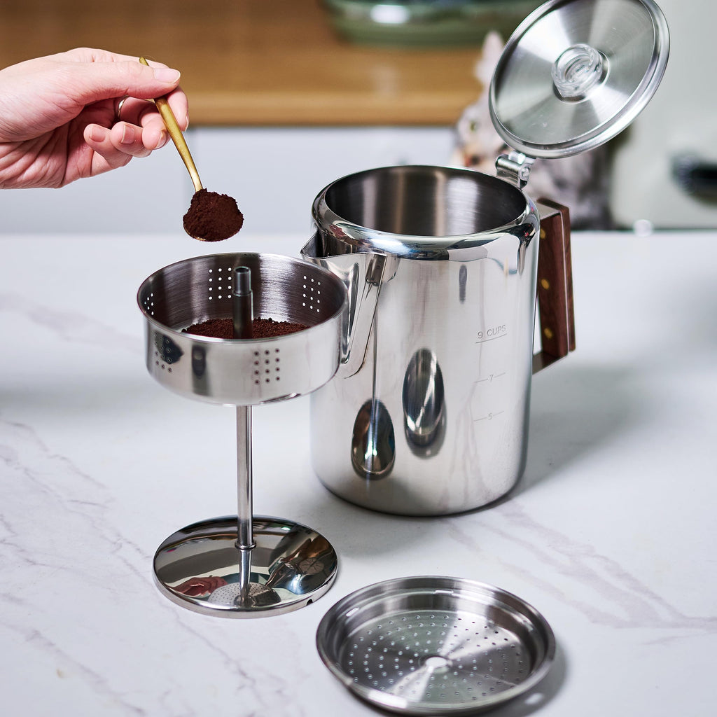 Stainless Steel 9 Cup Camping Coffee Percolator H43895