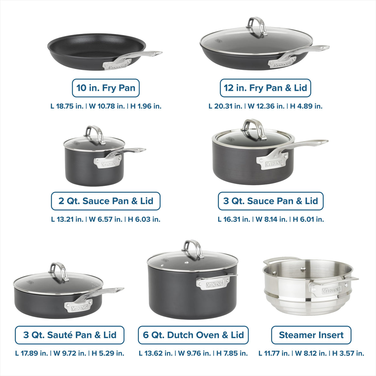 12 Piece Hard Anodized Ceramic Nonstick Cookware Set K7496
