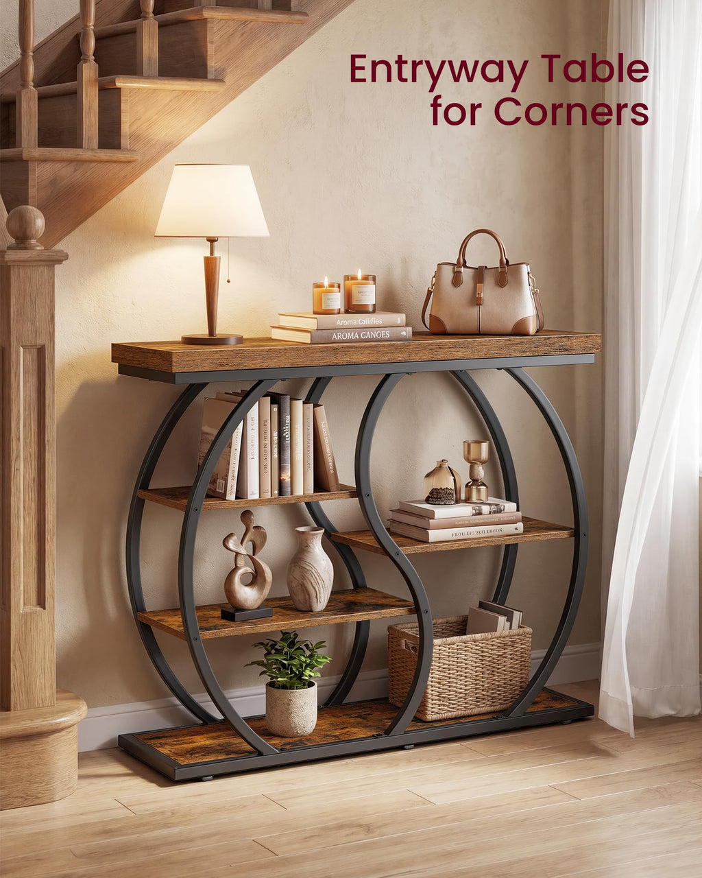 39.4 Inchs 5-Tier Narrow Console Table B273