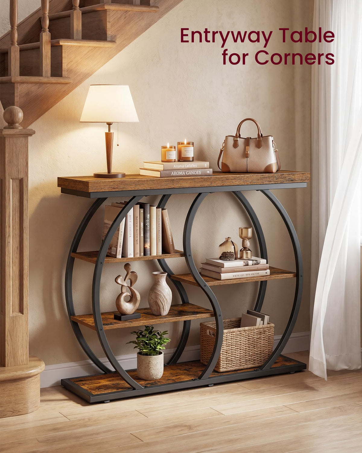 39.4 Inchs 5-Tier Narrow Console Table B273