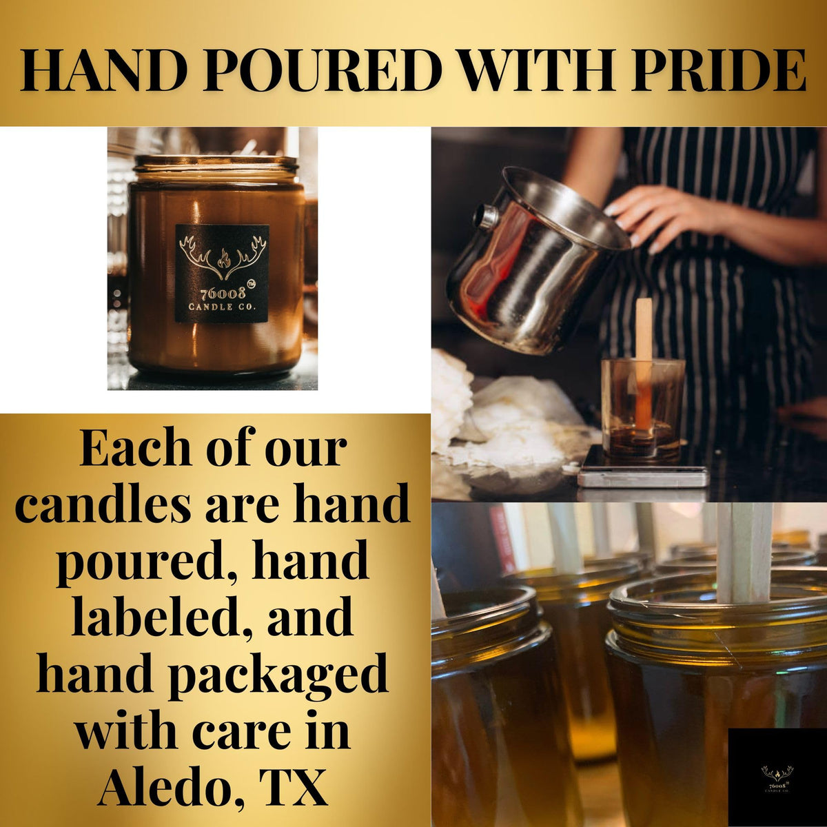Soy Candle with Wood Wick in Amber Glass Jar X590