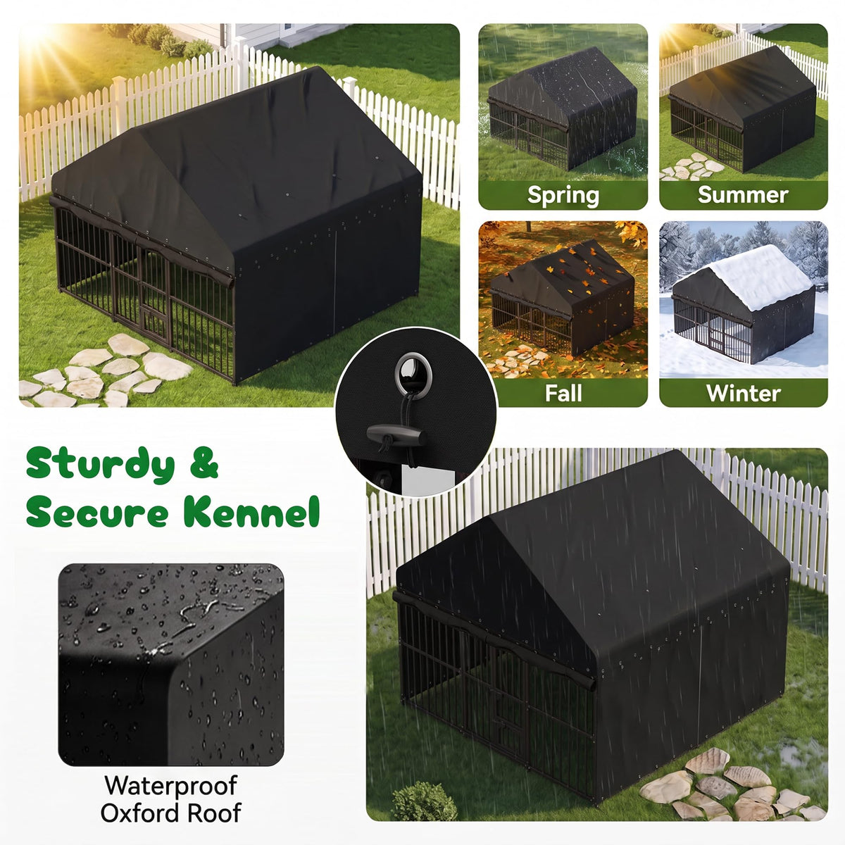 10x20 FT Heavy Duty Outdoor Dog Kennel with Roof H8392