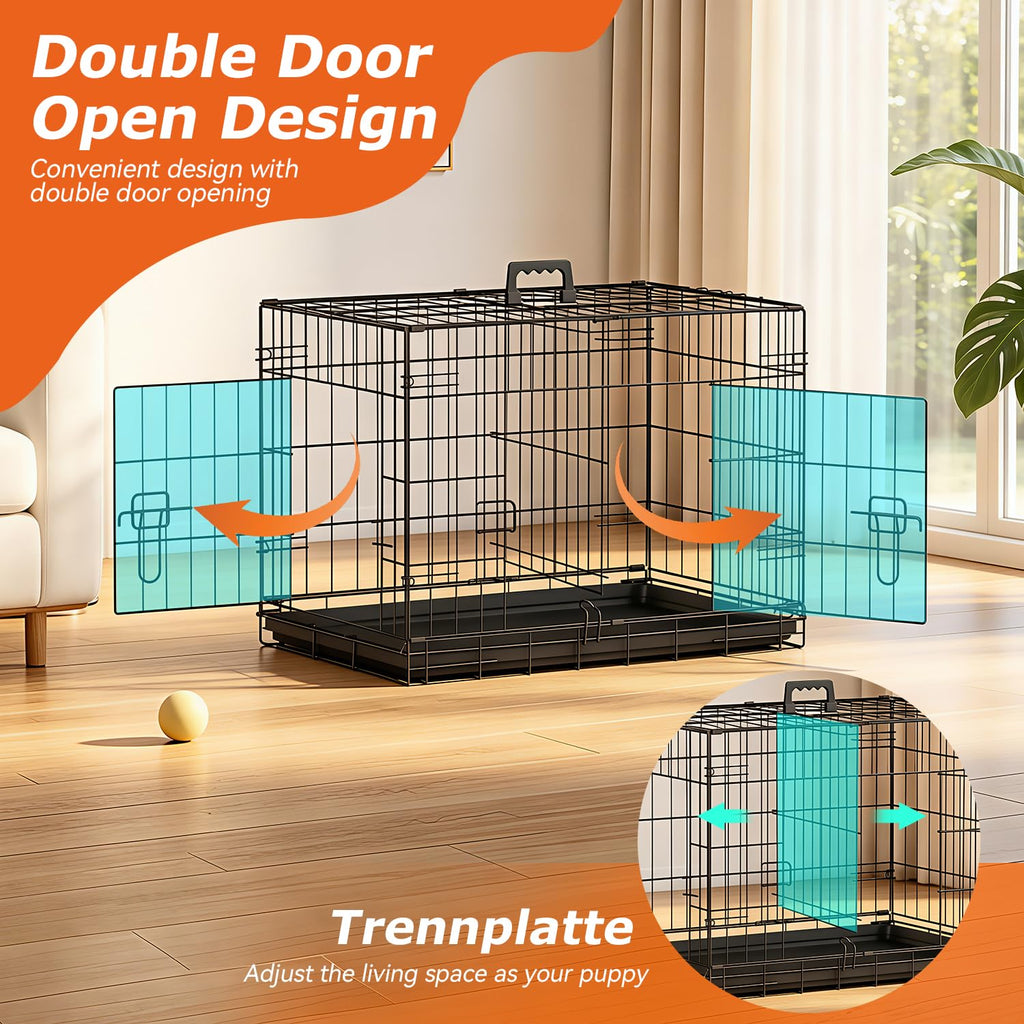 24" Foldable Metal Dog Crate V669