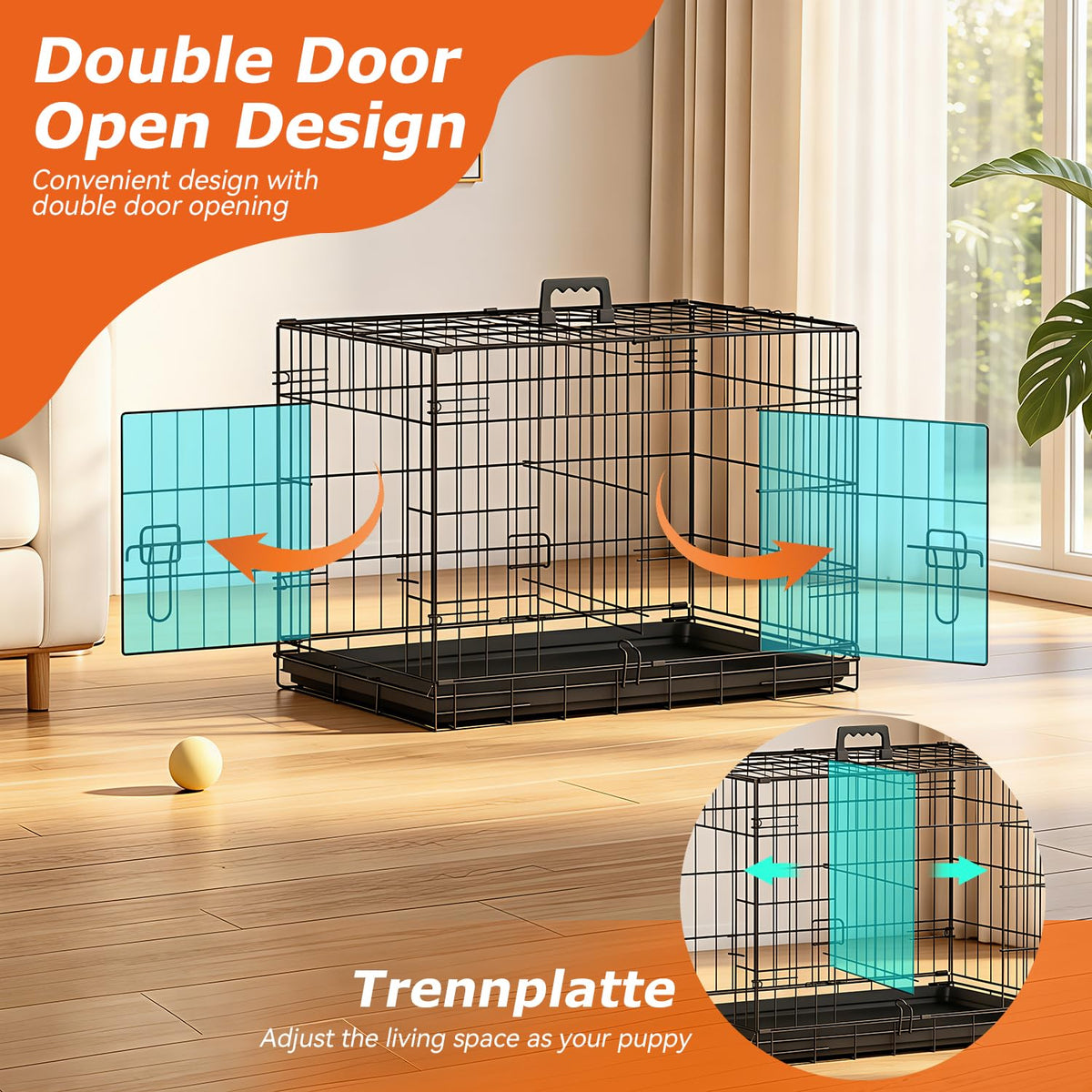 24" Foldable Metal Dog Crate V669