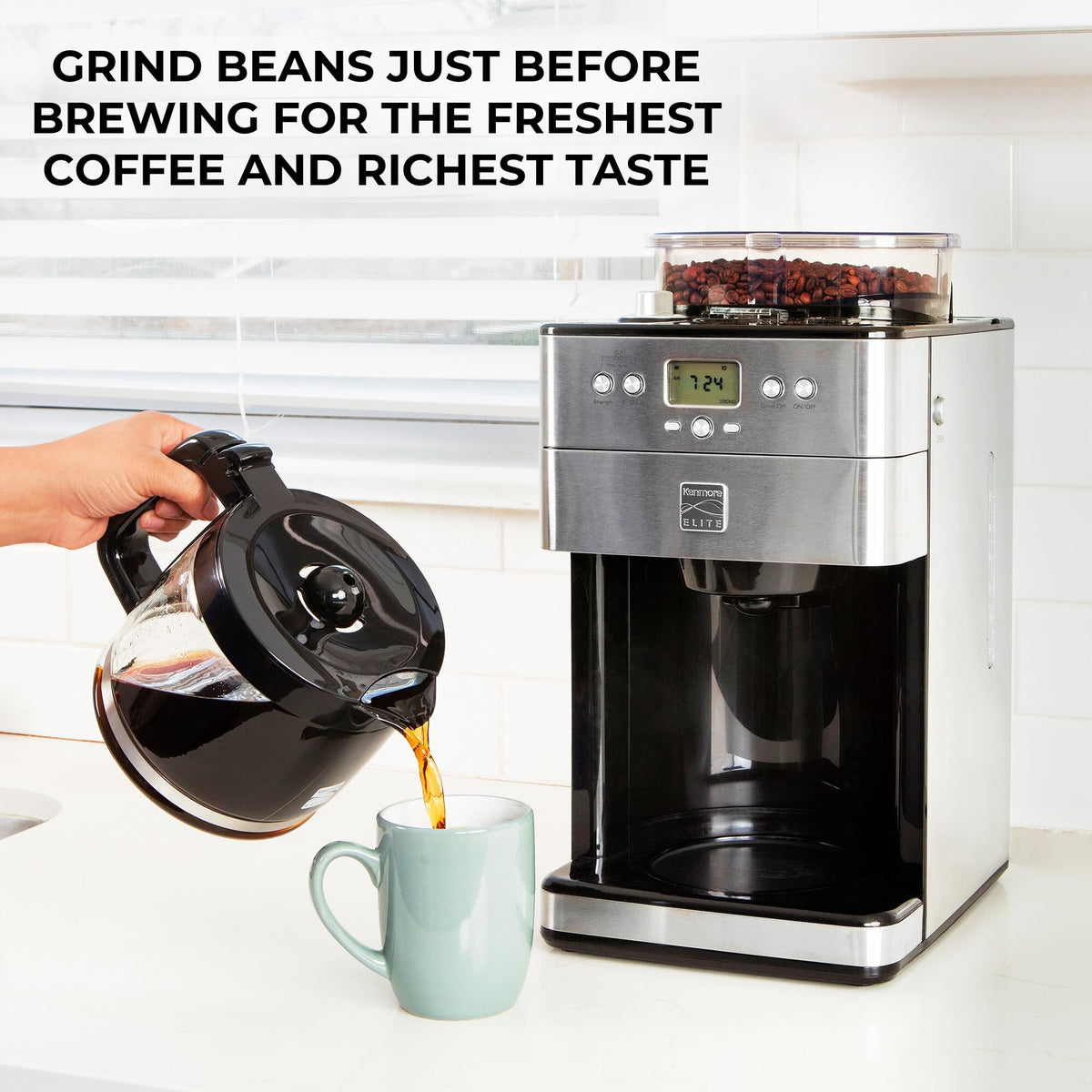 Grind and Brew 12 Cup Programmable Coffee Maker with Burr Grinder C160