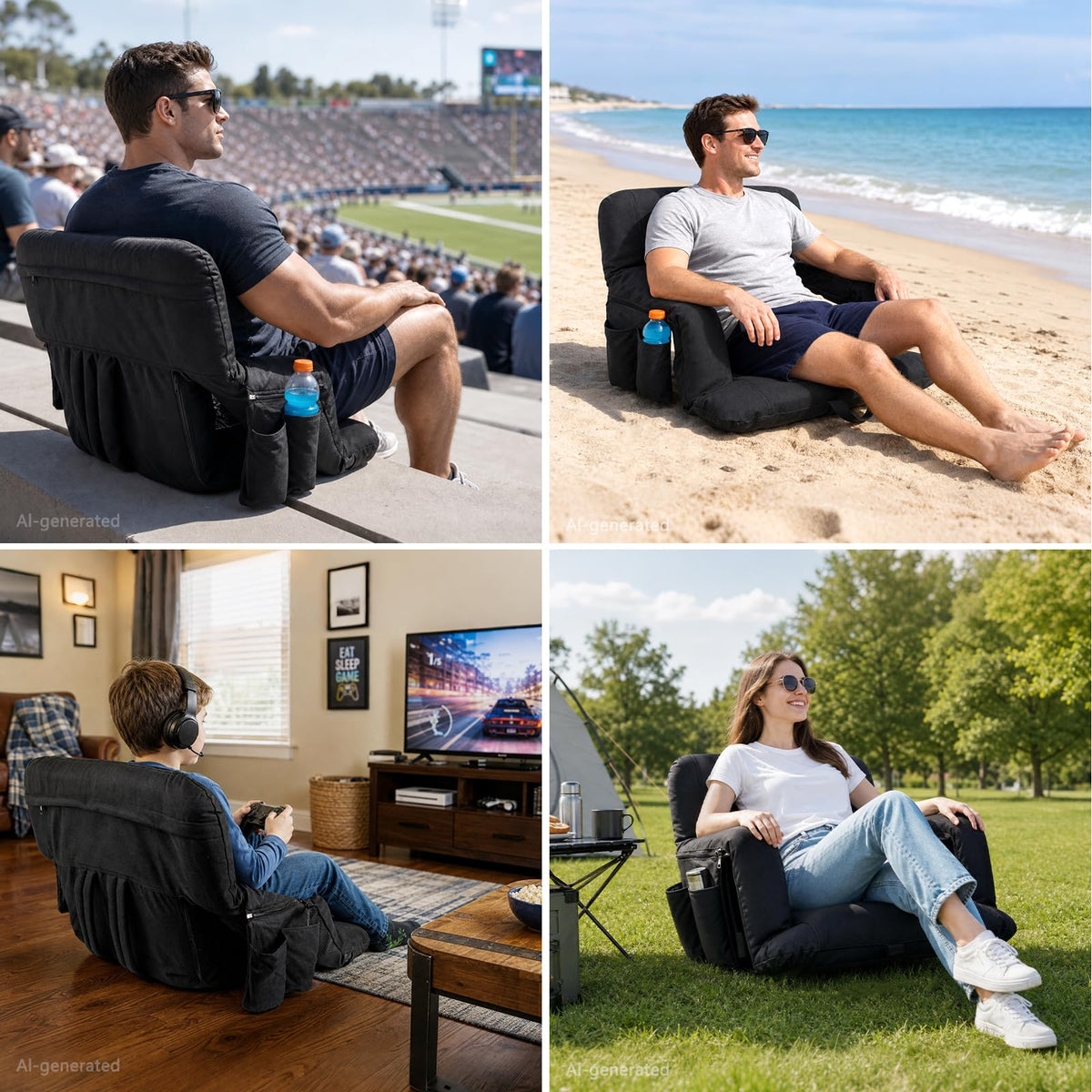 26" Extra Wide Stadium Seats with Back Support E5756