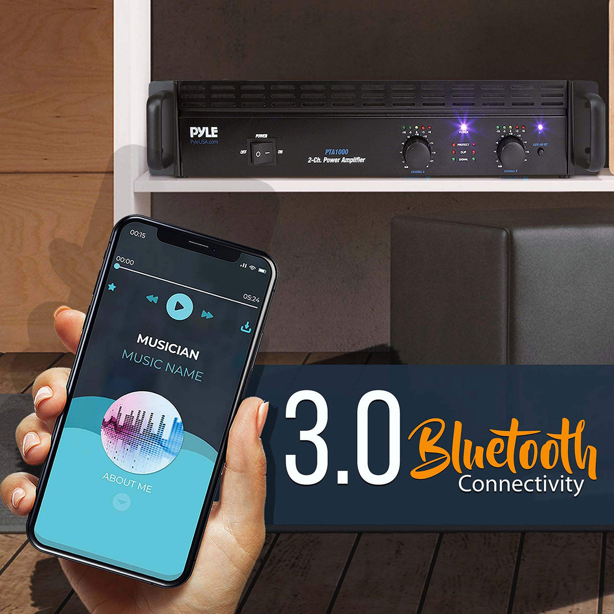 1000 Watt 2-Channel Bluetooth Power Amplifier X63564