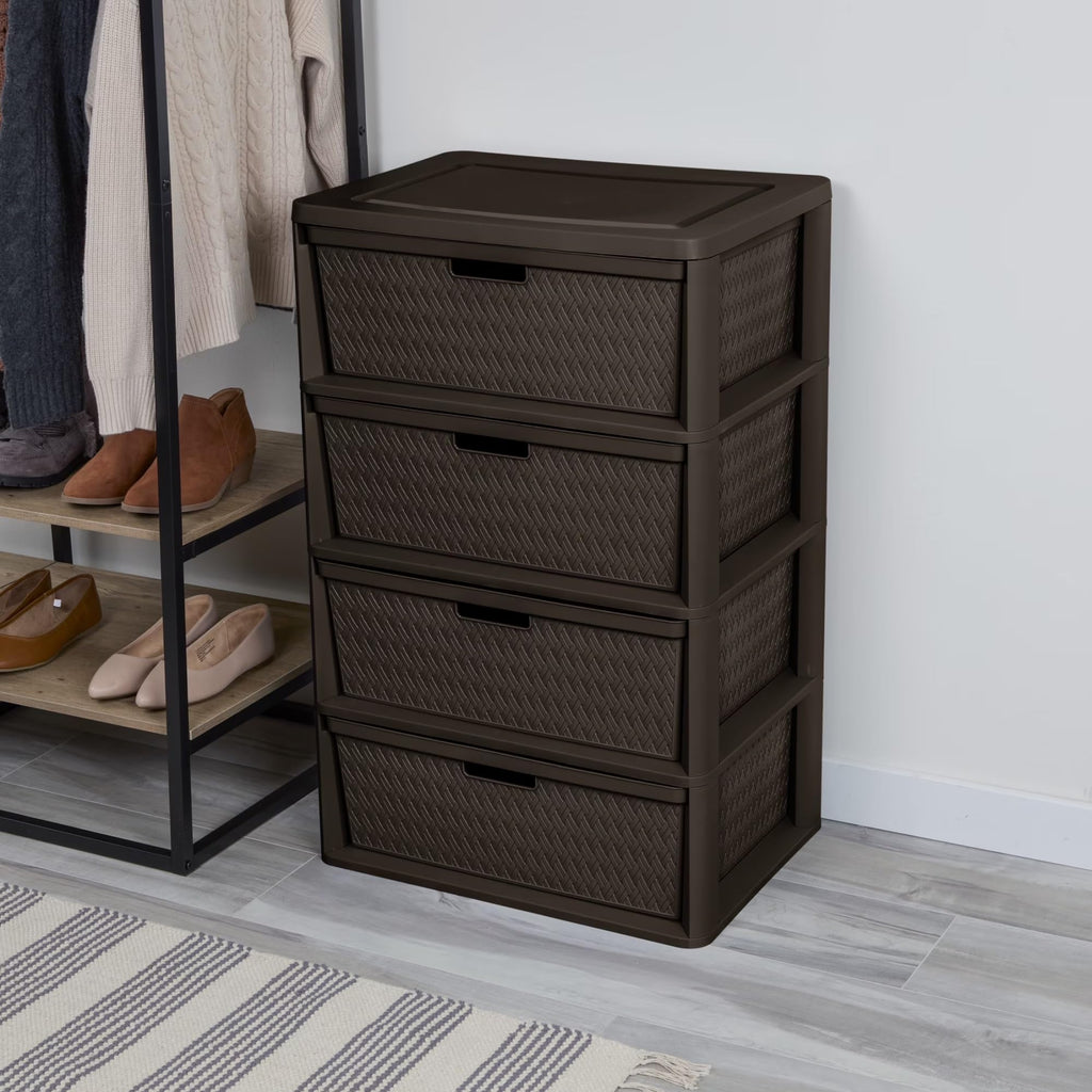 Gray Plastic 3-Drawer Storage Tower with Bins Q5436