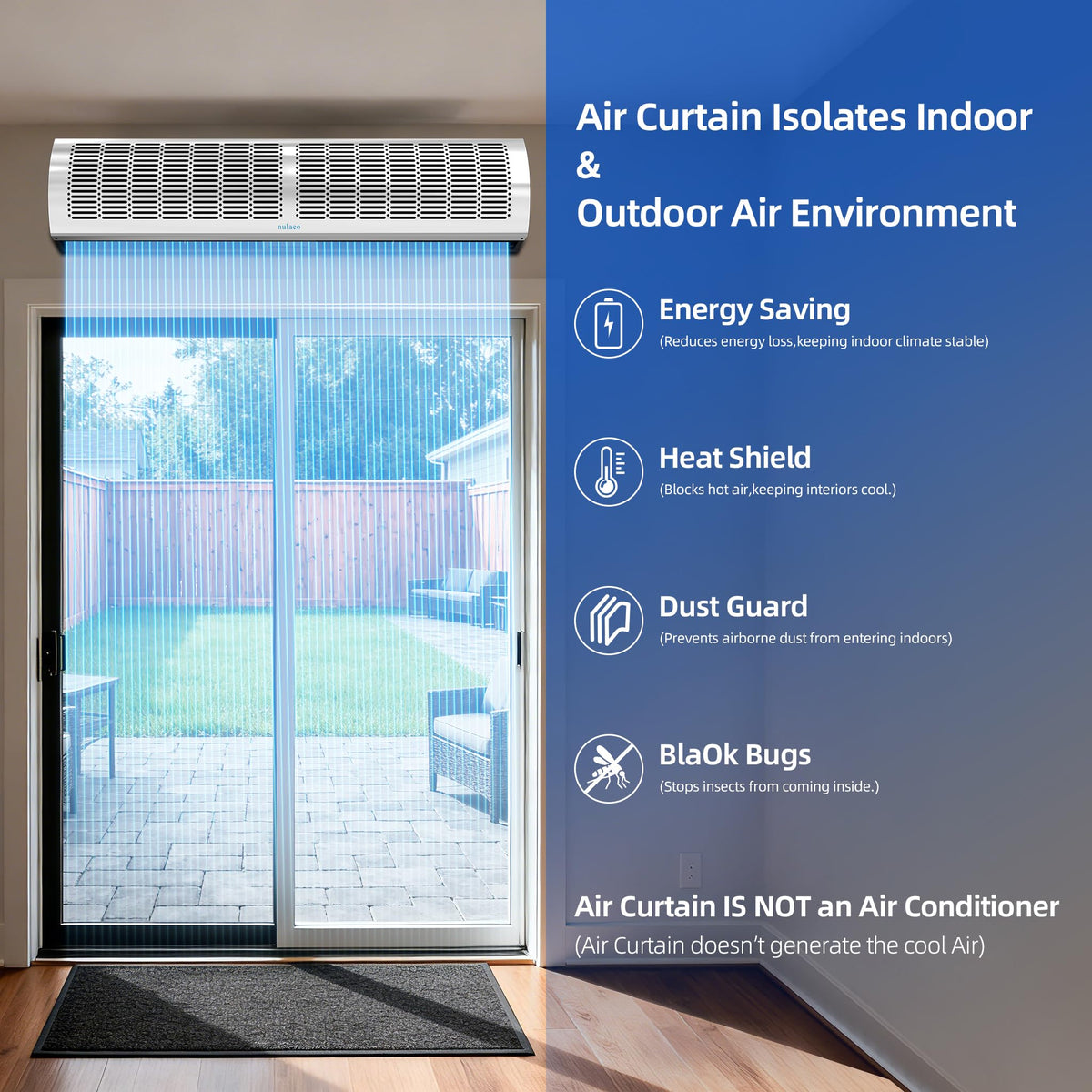 36'' Stainless Steel Wall-Mounted 2-Speed Air Curtain L965