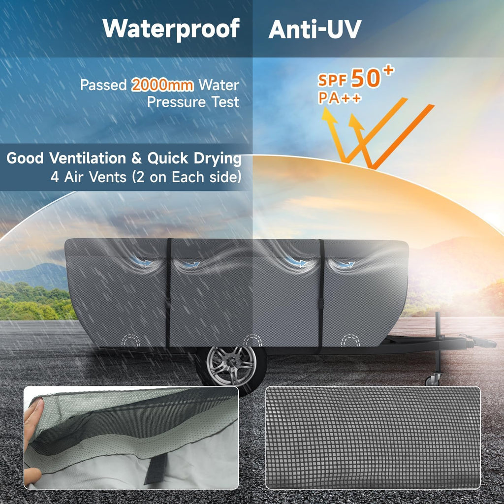 Waterproof Anti-UV Pop Up Camper Cover Fits 14'-16' Trailers D7679
