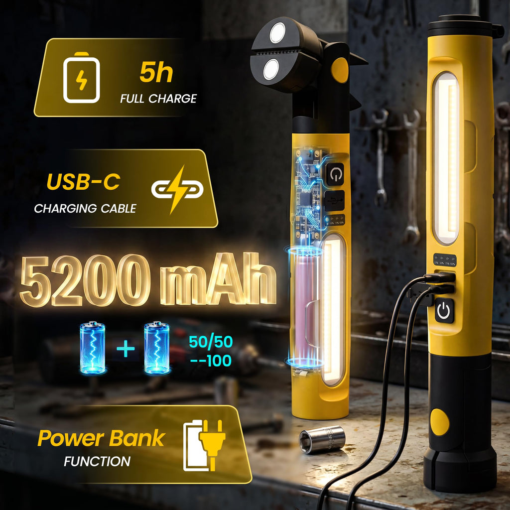 Magnetic Rechargeable LED Work Light with Detachable Dual Light Bars X407538
