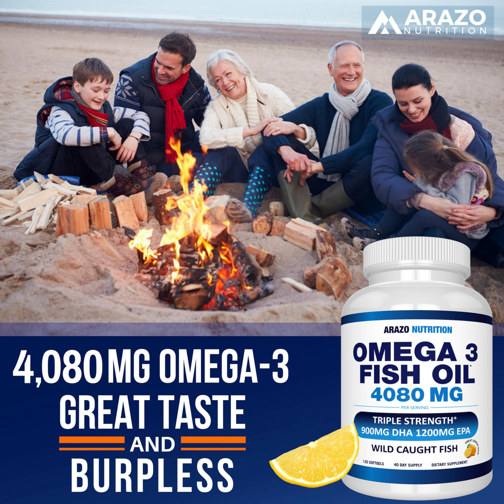 Wild Caught Omega-3 Fish Oil 120 Burpless Lemon Softgels W7139