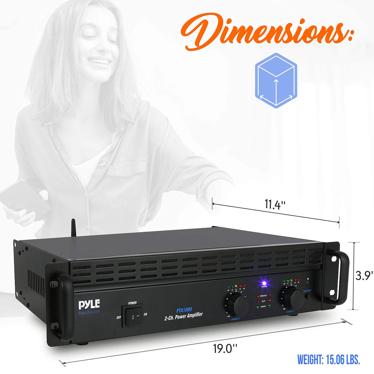 1000 Watt 2-Channel Bluetooth Power Amplifier X63564