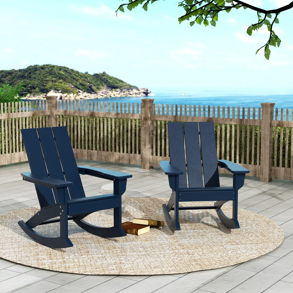 Navy Blue Poly Adirondack Chair Set of 2 T2840