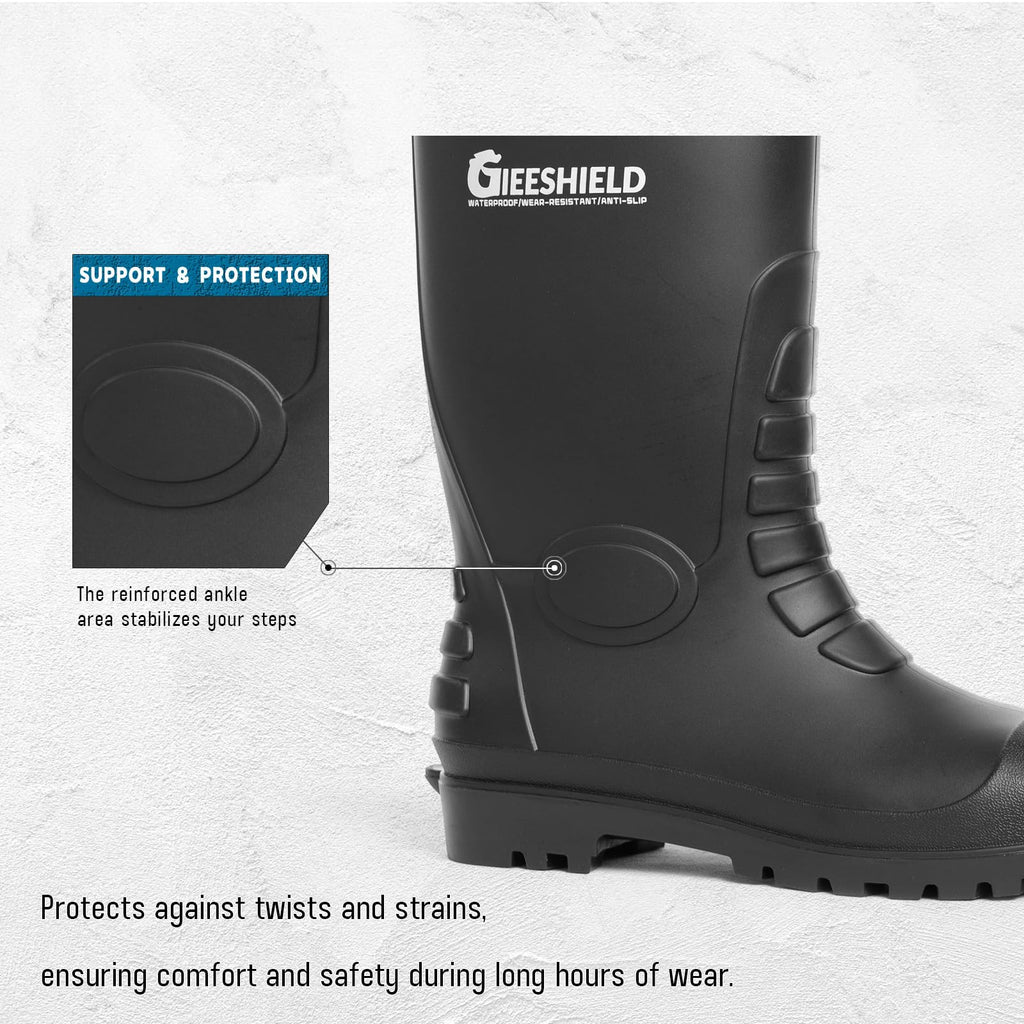 PVC Waterproof Slip-Resistant Rubber Tall Knee Boots F912882