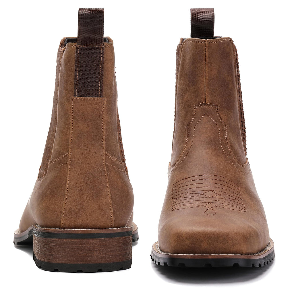 Cowboy Boots for Men Embroidery Square Toe A4216