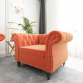 Orange Velvet Tufted Accent Chair G69610