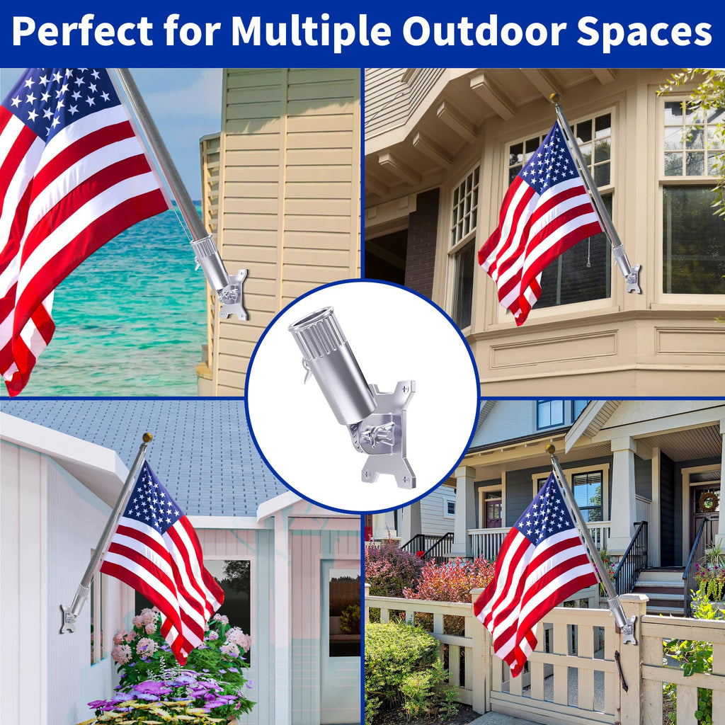 Flag Pole Holder, 316 Stainless Steel, 180° Adjustable M516200