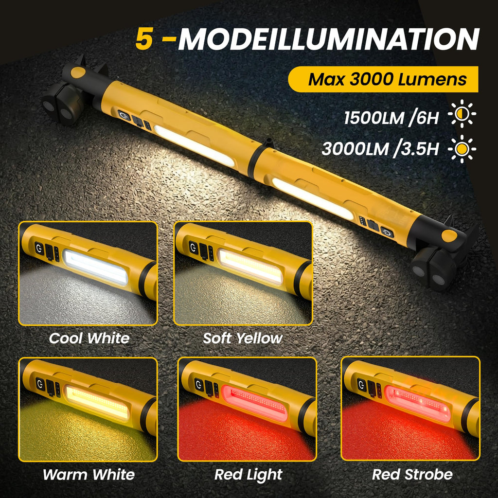 Magnetic Rechargeable LED Work Light with Detachable Dual Light Bars X407538