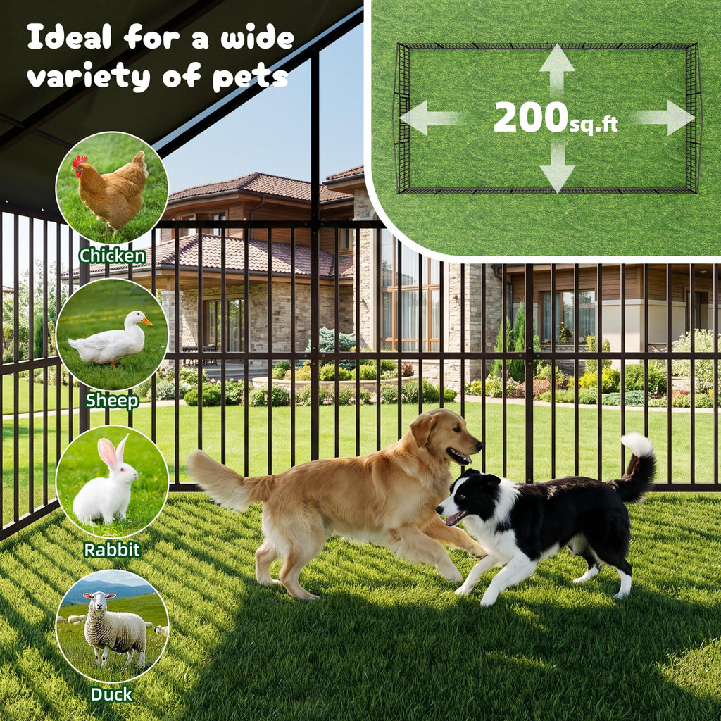 10x20 FT Heavy Duty Outdoor Dog Kennel with Roof H8392