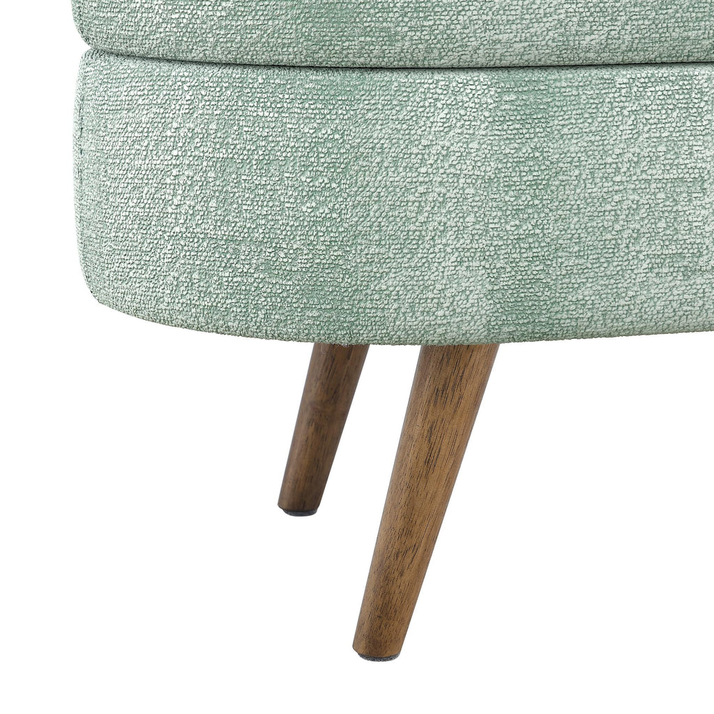 Oval Storage Bench with Rubber Wood Legs Gray G362
