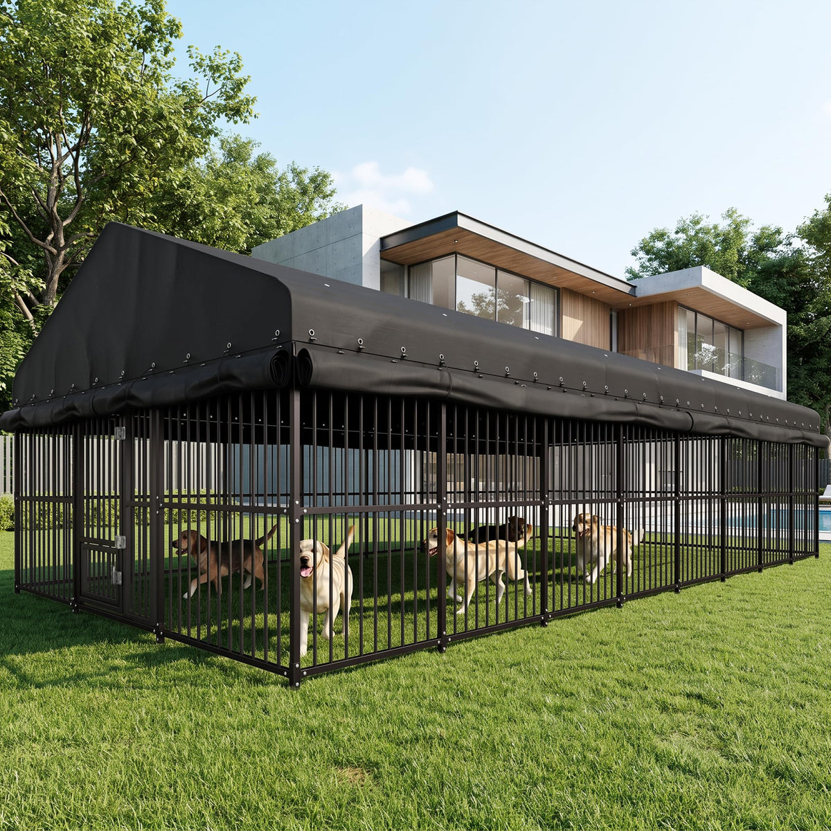 10x20 FT Heavy Duty Outdoor Dog Kennel with Roof H8392