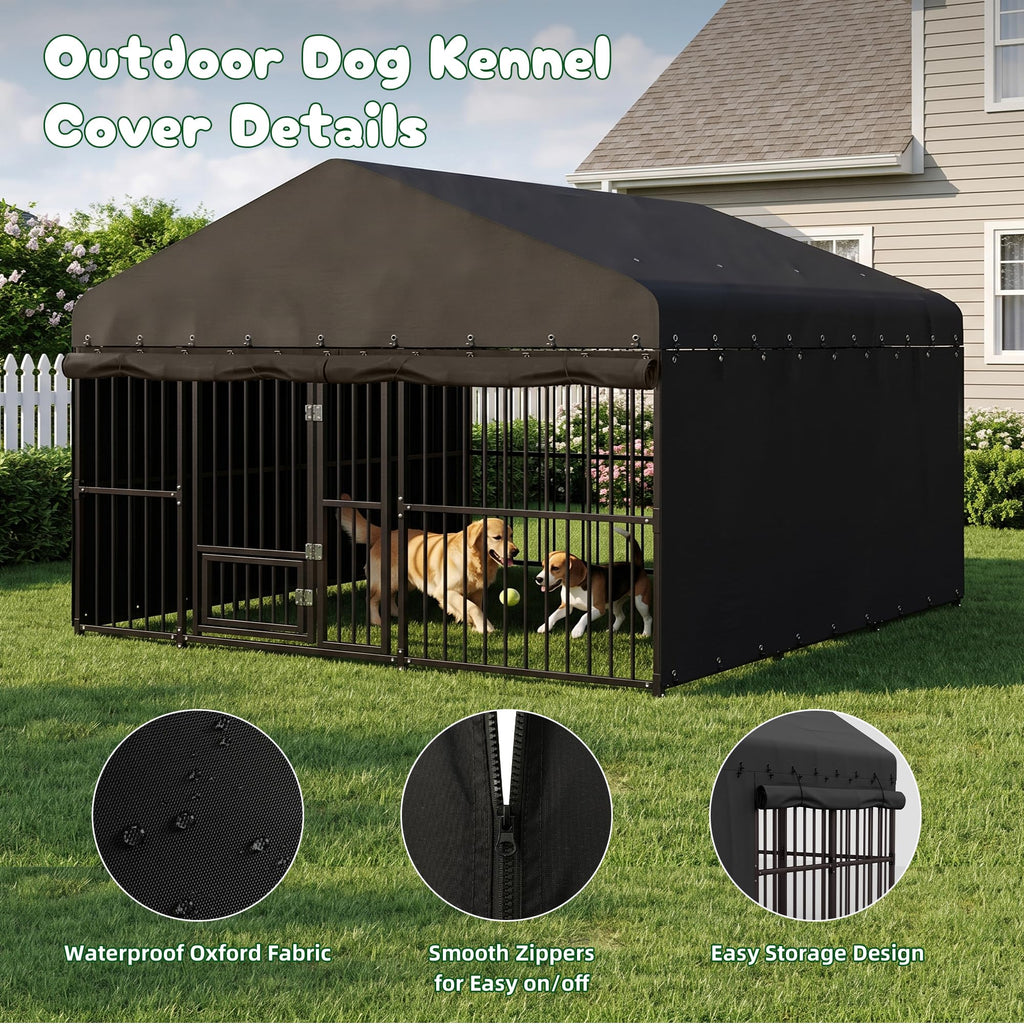 10x20 FT Heavy Duty Outdoor Dog Kennel with Roof H8392